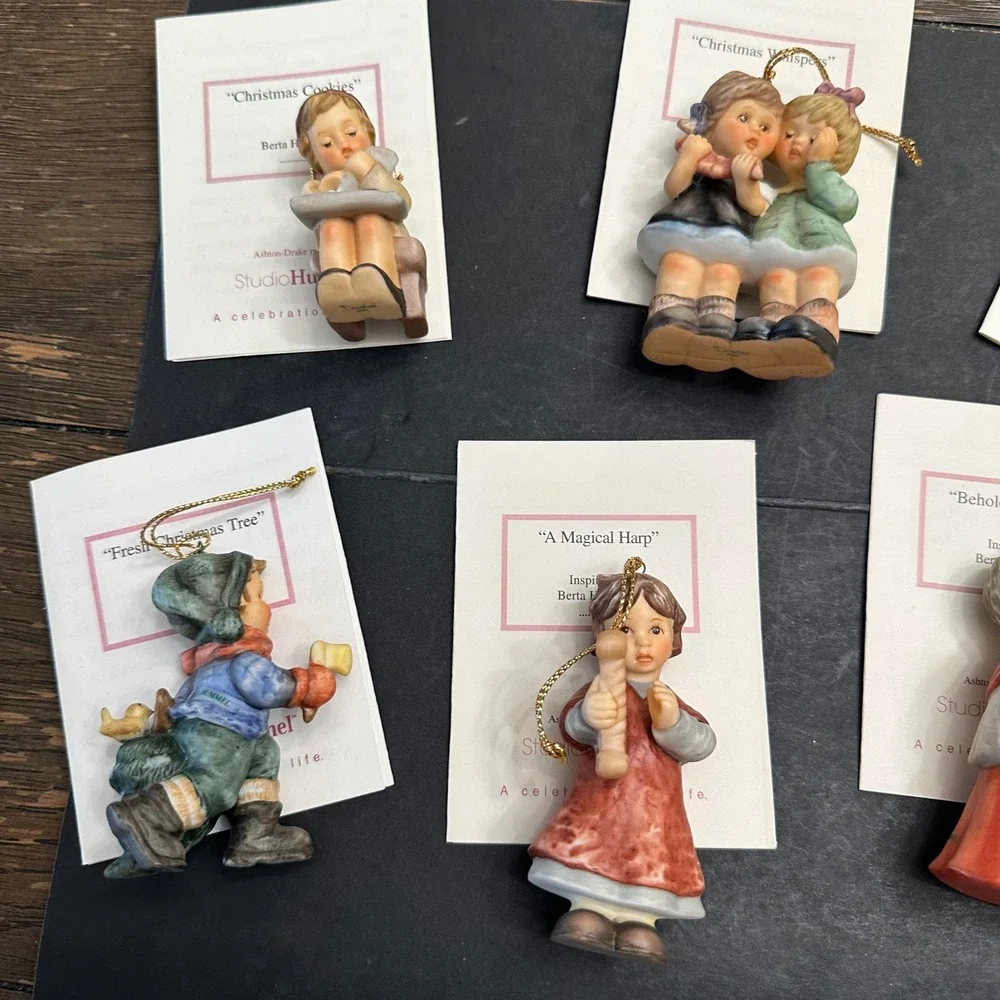 Studio Hummel Goebel Christmas Ceramic Ornaments 7 Pc Vintage 1991 NEW